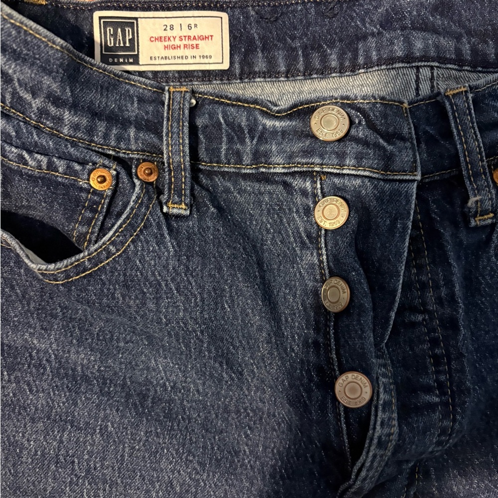 GAP Womens Blue Cheeky Straight Jeans